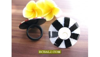 Balinese Seashells Finger Rings Resin Motif 